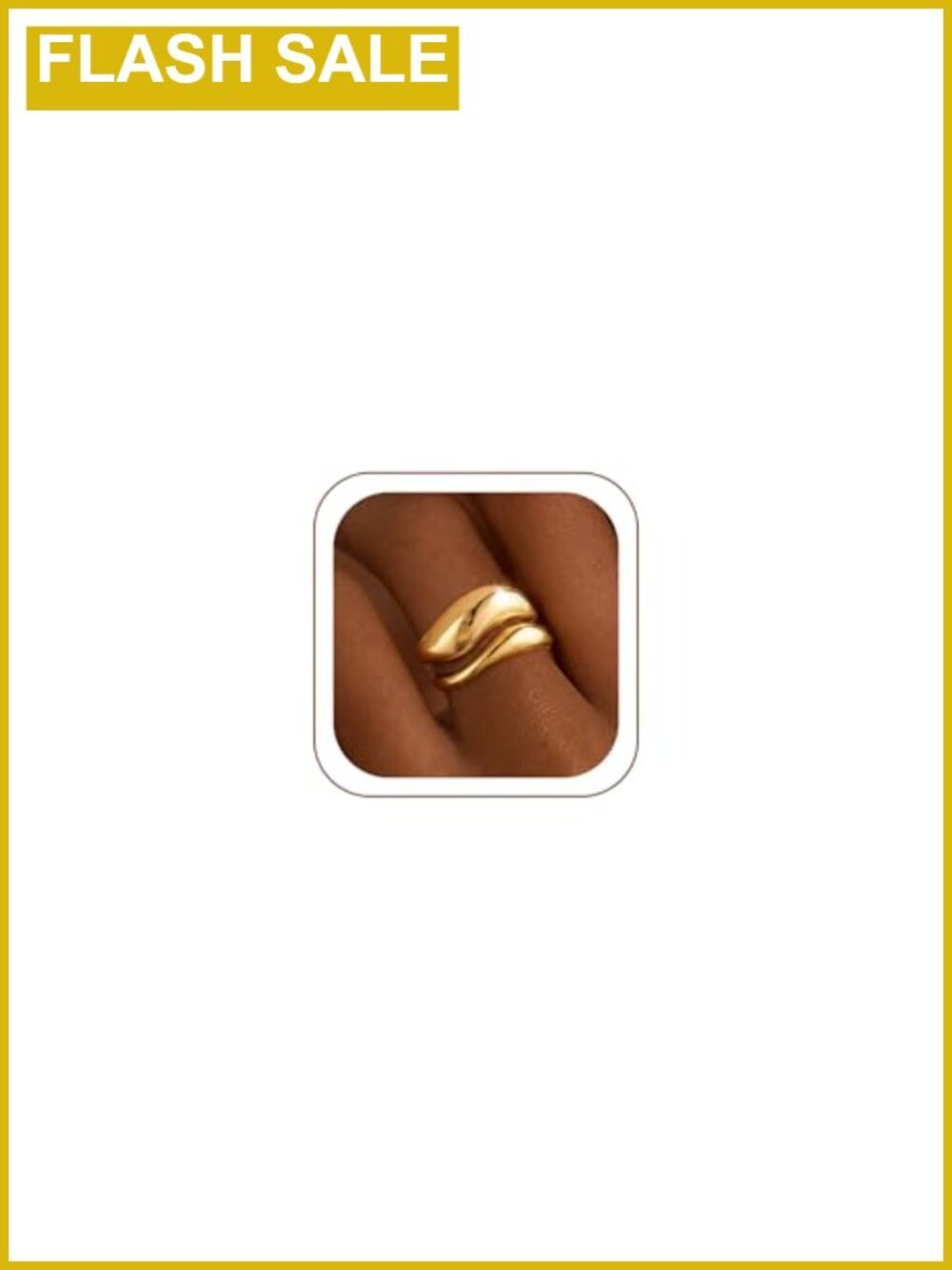 14K Gold Plated Stackable Rings Set Waterproof Brass Ring Set